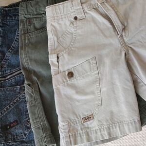Three Pairs of Little Boys Shorts Size 5- Levi's, Cherokee,  Wrangler Jeanswear.